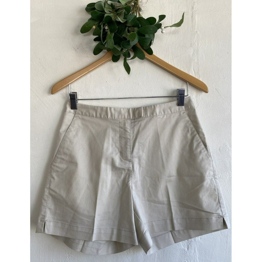 COPY - Adidas Women's Shorts Solid Stretch Athletic Pocket Size 6 Ecru Tan NWT …
